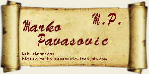 Marko Pavasović vizit kartica